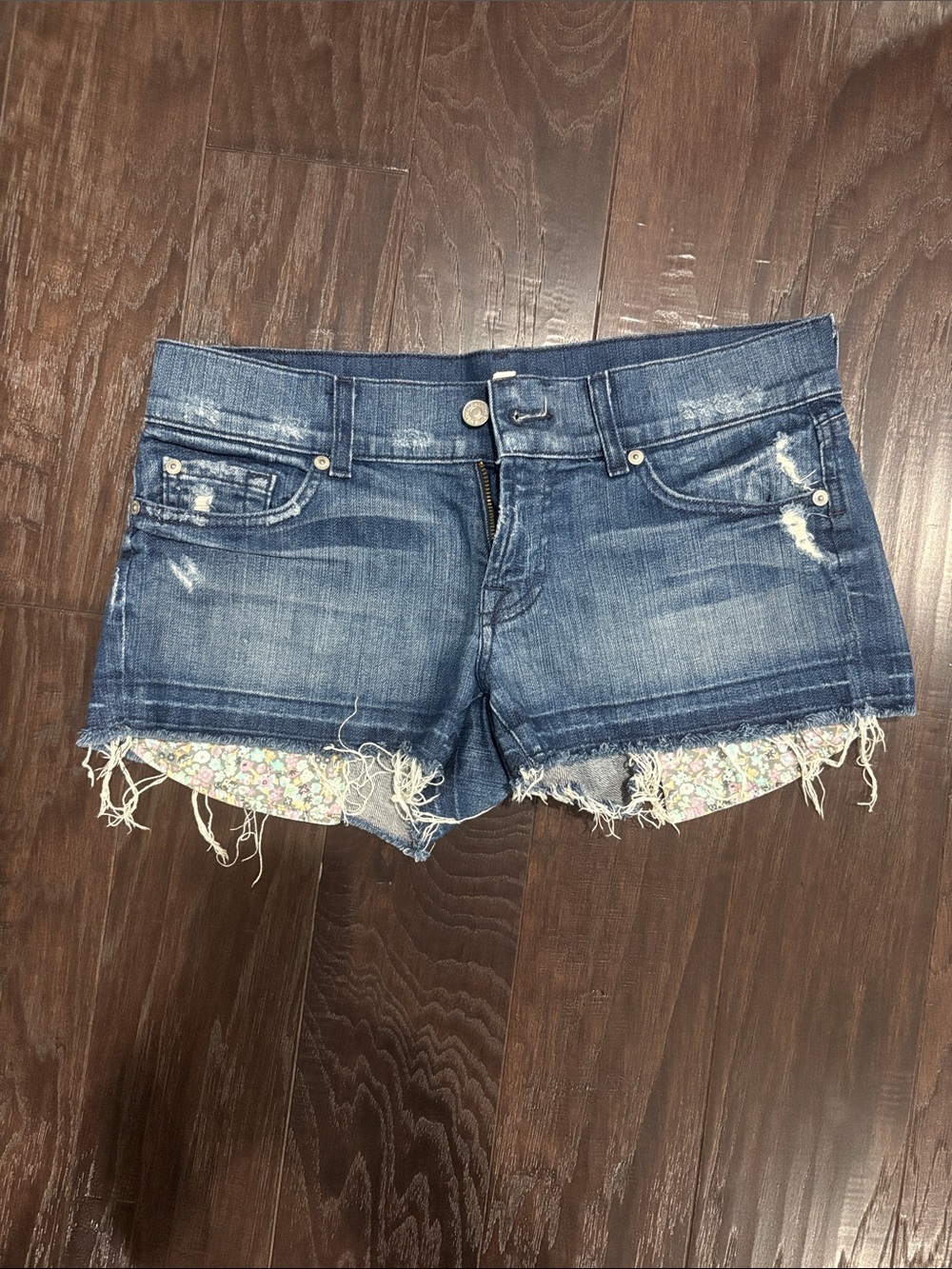 Seven Jeans Women’s Distressed Denim Shorts - Blue